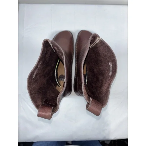 BORN Womens 9.5M Brown Pebbled Leather Boots W6807 Calf High Slouch Comfort Chic - Picture 8 of 14